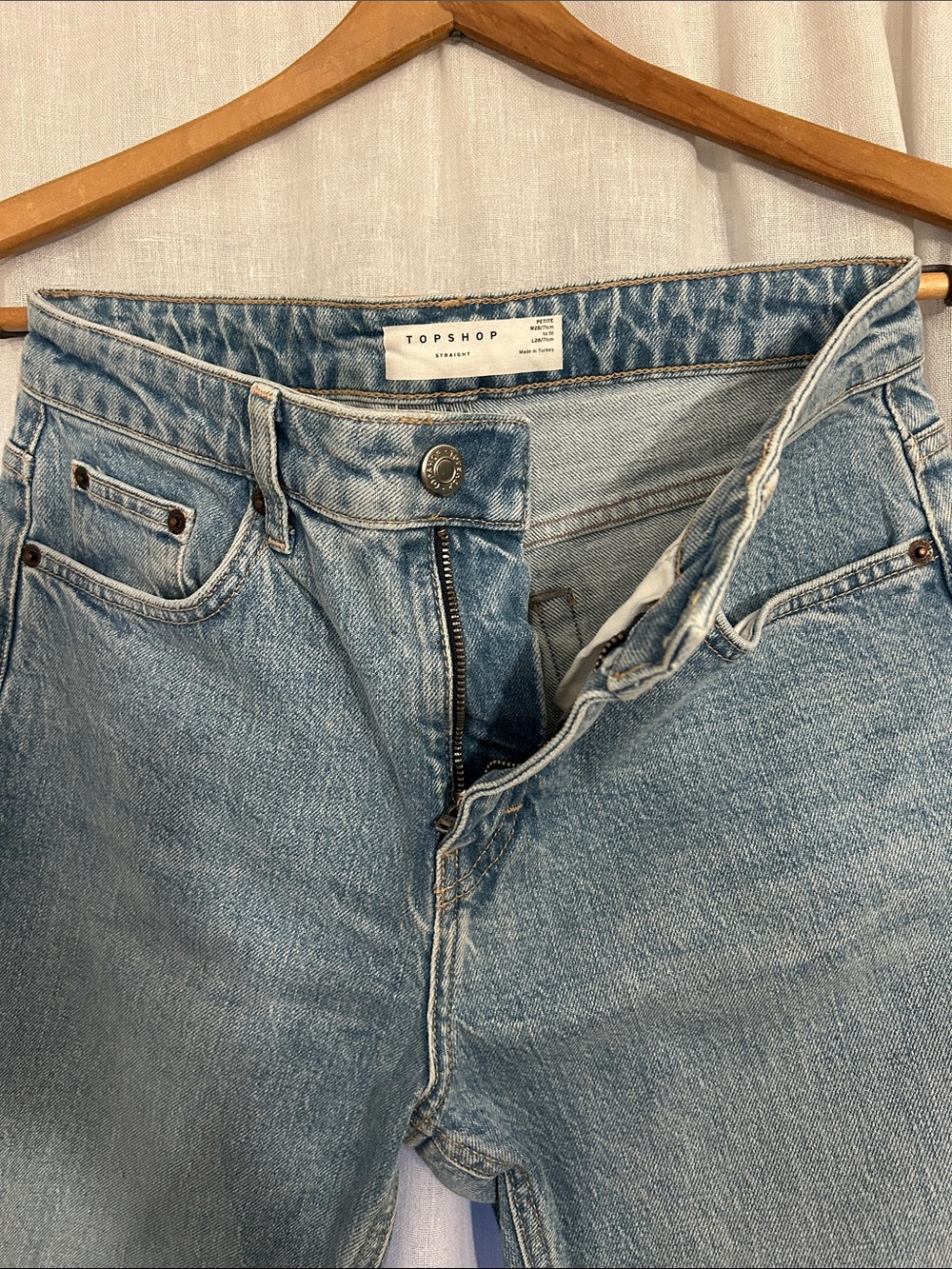 Topshop Light Blue Straight Leg Jeans - Picture 3 of 5